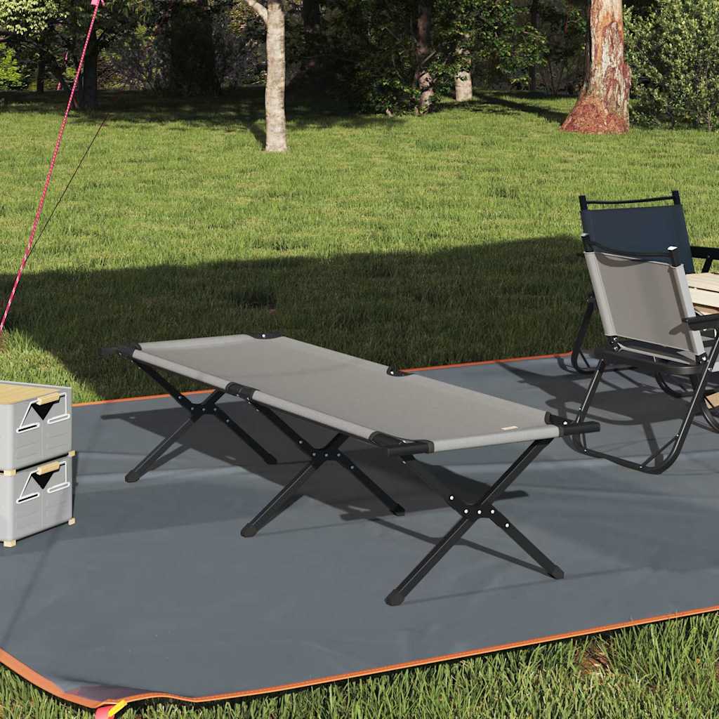 Opvouwbaar Camping Bed Grijs 193 x 69 x 45 cm Oxford stof is nu te koop bij PeponiXL, paradijselijk wonen!