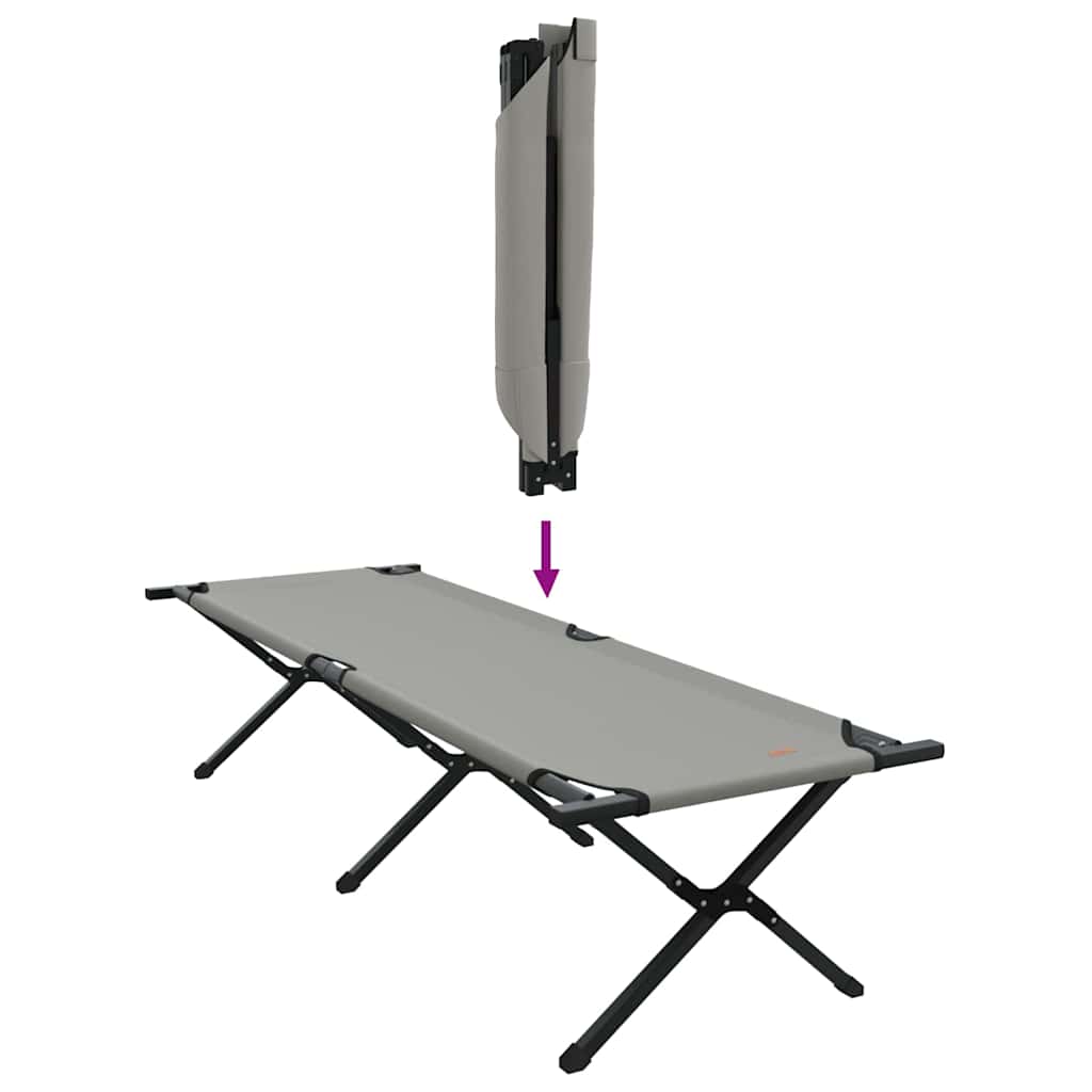 Opvouwbaar Camping Bed Grijs 193 x 69 x 45 cm Oxford stof is nu te koop bij PeponiXL, paradijselijk wonen!