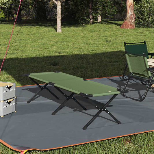 Opvouwbaar Camping Bed Groen 193 x 69 x 45 cm Oxford stof is nu te koop bij PeponiXL, paradijselijk wonen!