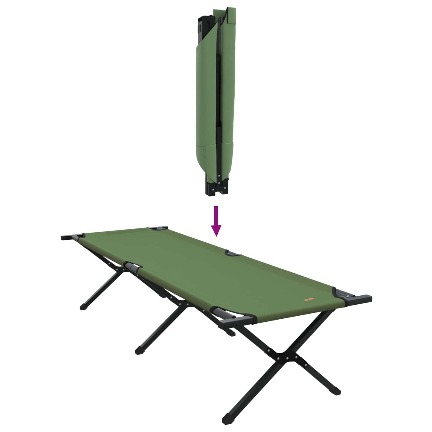 Opvouwbaar Camping Bed Groen 193 x 69 x 45 cm Oxford stof is nu te koop bij PeponiXL, paradijselijk wonen!