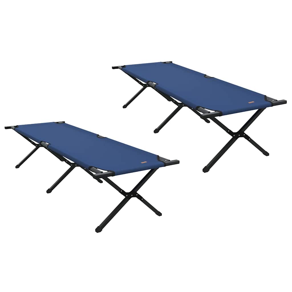 Opvouwbaar Camping Bed 2 pcs Blauw 193 x 69 x 45 cm Oxford stof is nu te koop bij PeponiXL, paradijselijk wonen!
