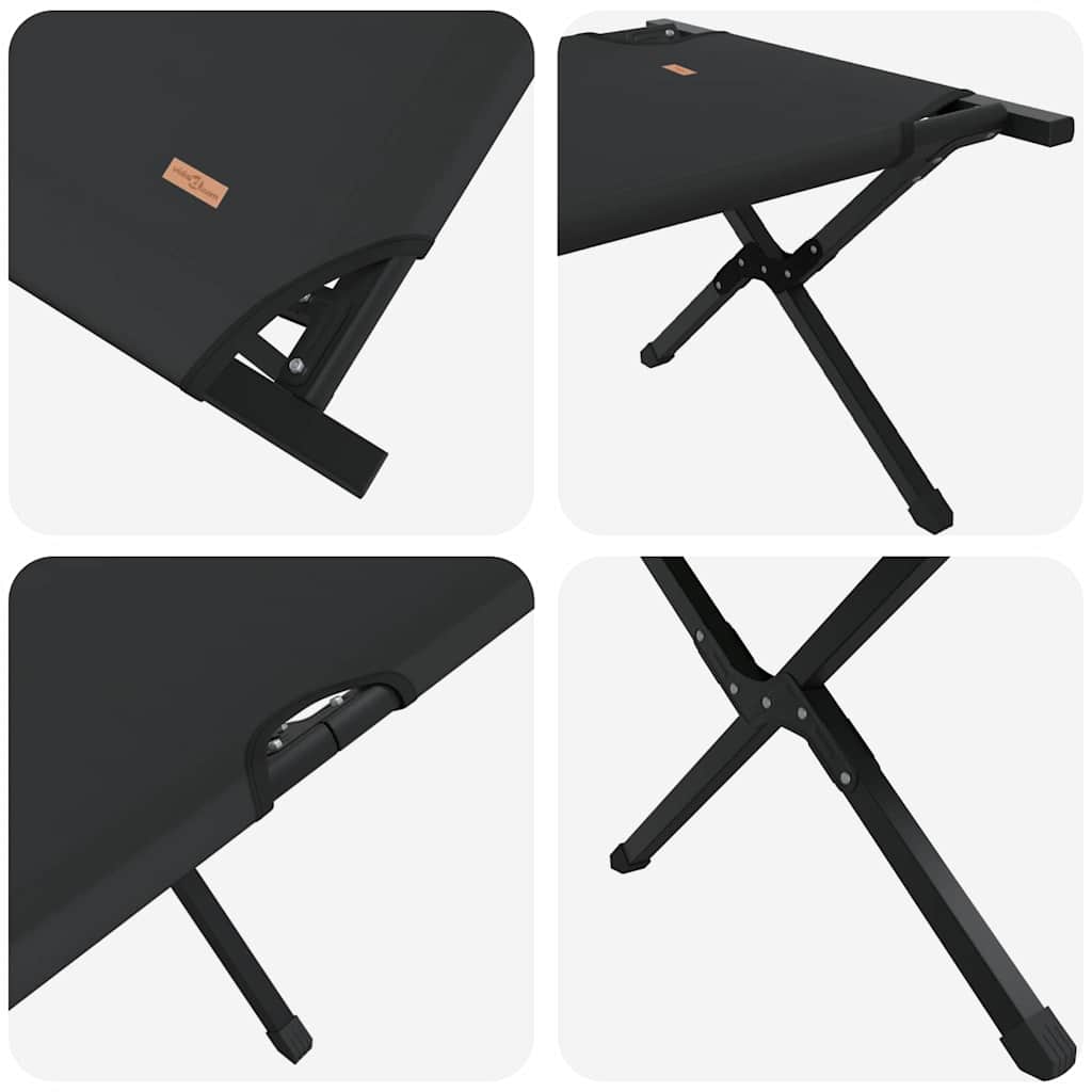 Opvouwbaar Camping Bed 2 pcs Zwart 193 x 69 x 45 cm Oxford stof is nu te koop bij PeponiXL, paradijselijk wonen!