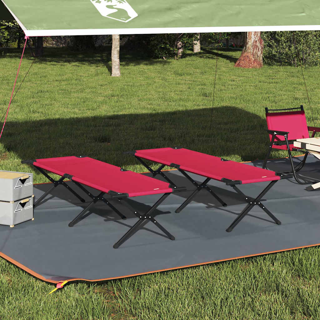 Opvouwbaar Camping Bed 2 pcs Rood 193 x 69 x 45 cm Oxford stof is nu te koop bij PeponiXL, paradijselijk wonen!