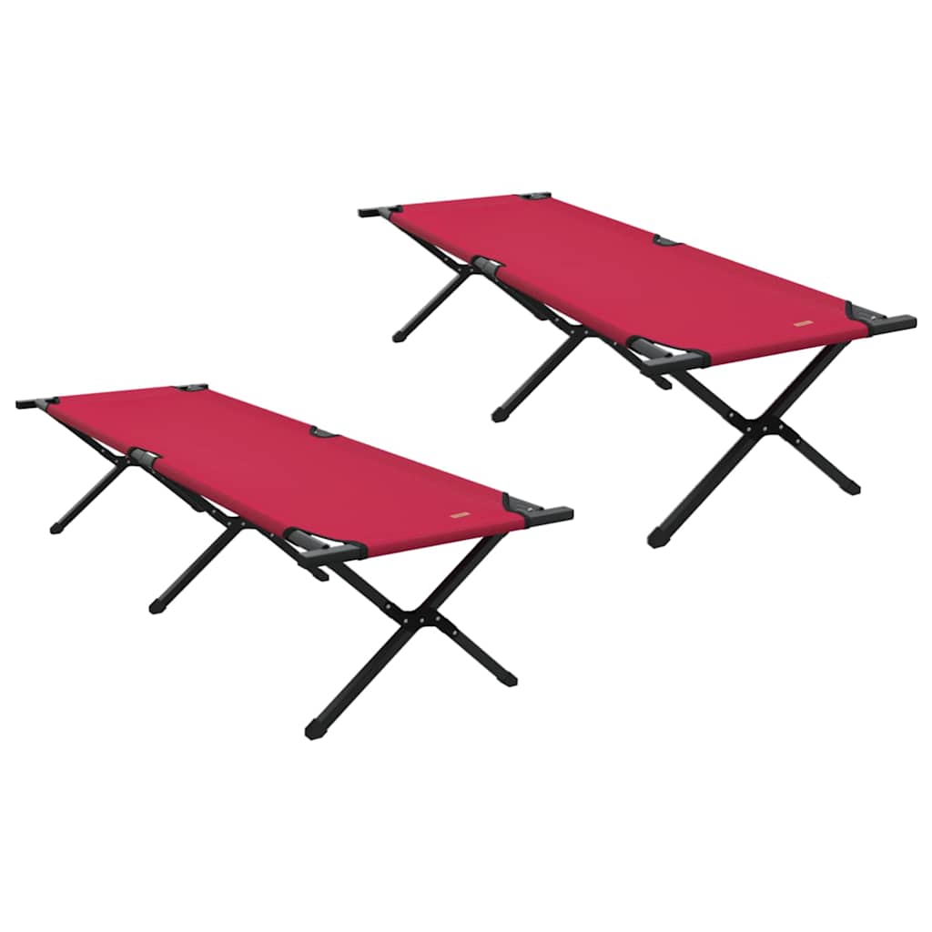 Opvouwbaar Camping Bed 2 pcs Rood 193 x 69 x 45 cm Oxford stof is nu te koop bij PeponiXL, paradijselijk wonen!