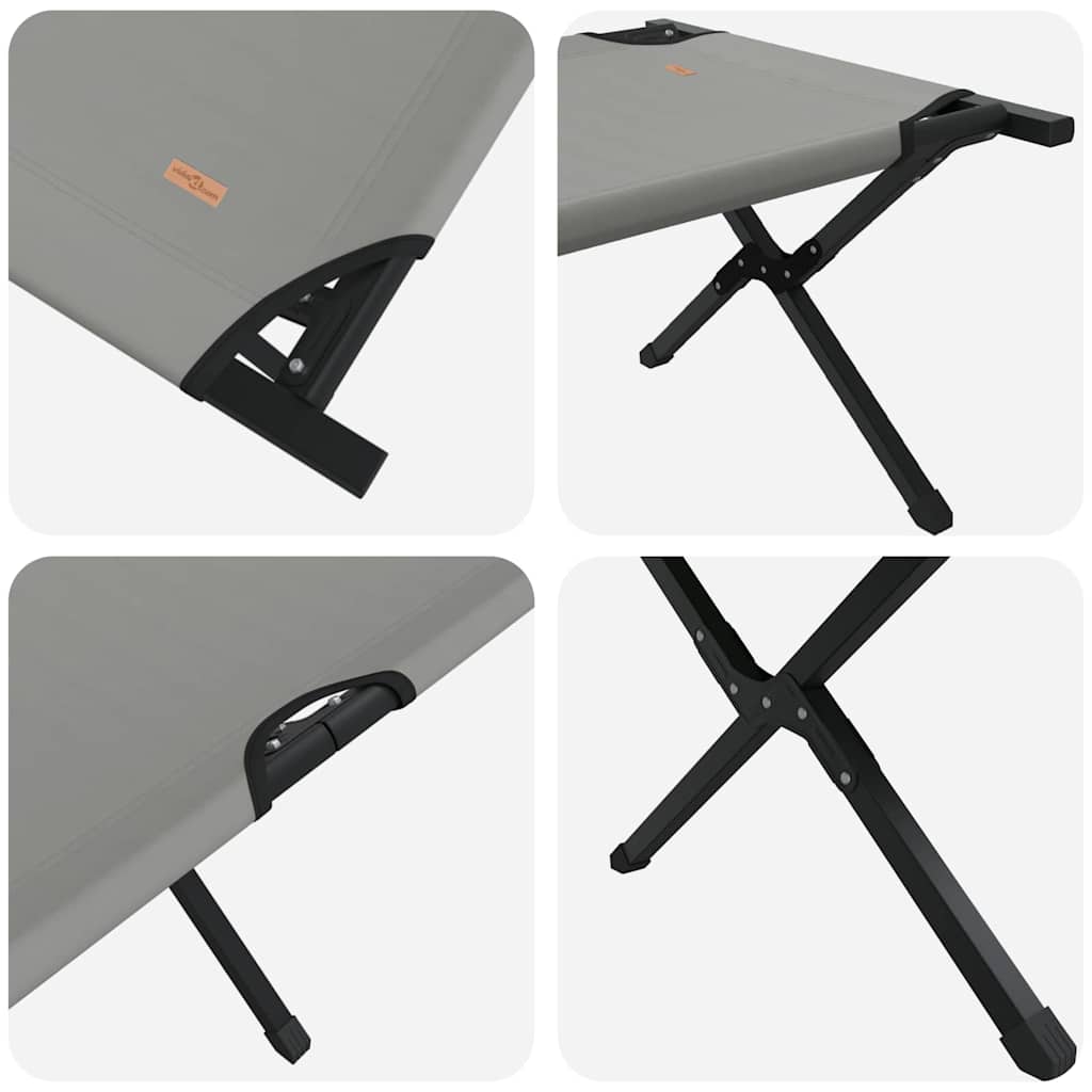 Opvouwbaar Camping Bed 2 pcs Grijs 193 x 69 x 45 cm Oxford stof is nu te koop bij PeponiXL, paradijselijk wonen!