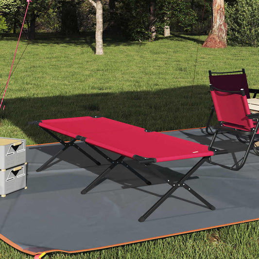 Opvouwbaar Camping Bed Rood 210 x 80 x 46 cm Oxford stof is nu te koop bij PeponiXL, paradijselijk wonen!