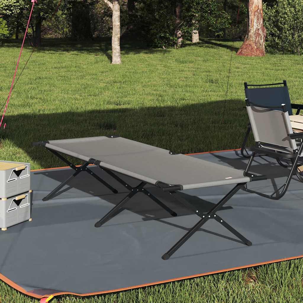 Opvouwbaar Camping Bed Grijs 210 x 80 x 46 cm Oxford stof is nu te koop bij PeponiXL, paradijselijk wonen!