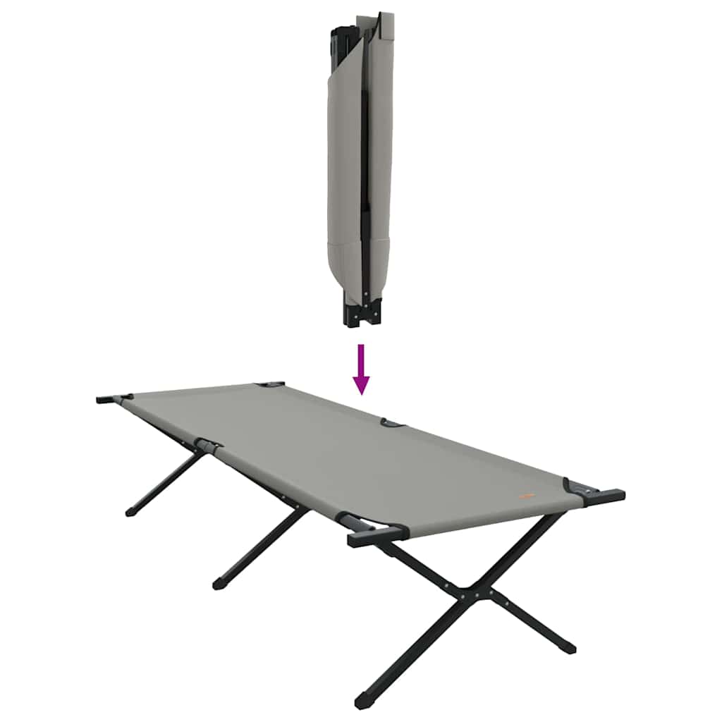 Opvouwbaar Camping Bed Grijs 210 x 80 x 46 cm Oxford stof is nu te koop bij PeponiXL, paradijselijk wonen!