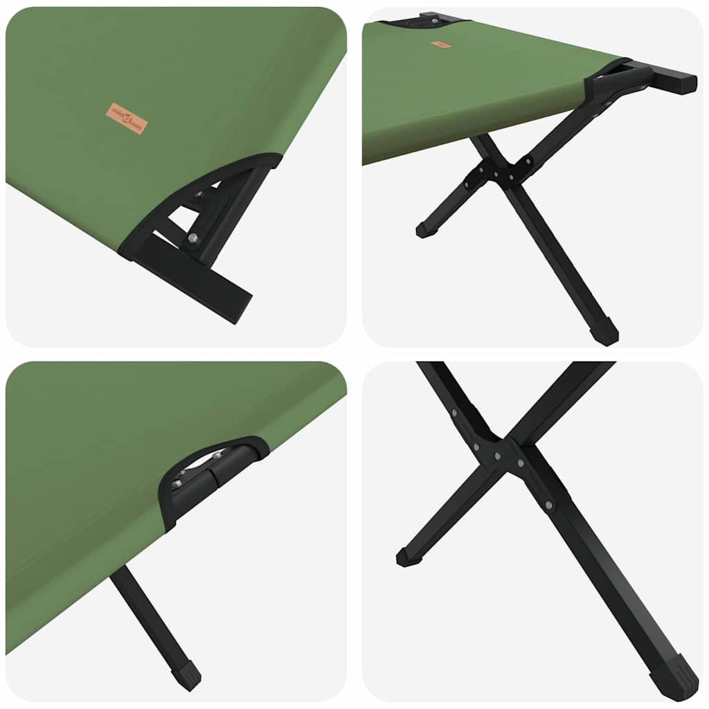 Opvouwbaar Camping Bed Groen 210 x 80 x 46 cm Oxford stof is nu te koop bij PeponiXL, paradijselijk wonen!