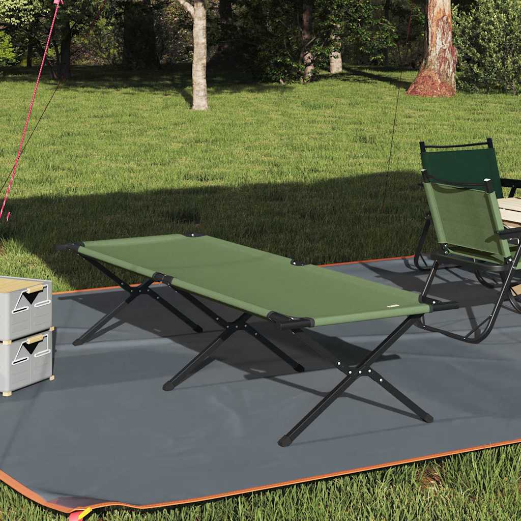 Opvouwbaar Camping Bed Groen 210 x 80 x 46 cm Oxford stof is nu te koop bij PeponiXL, paradijselijk wonen!