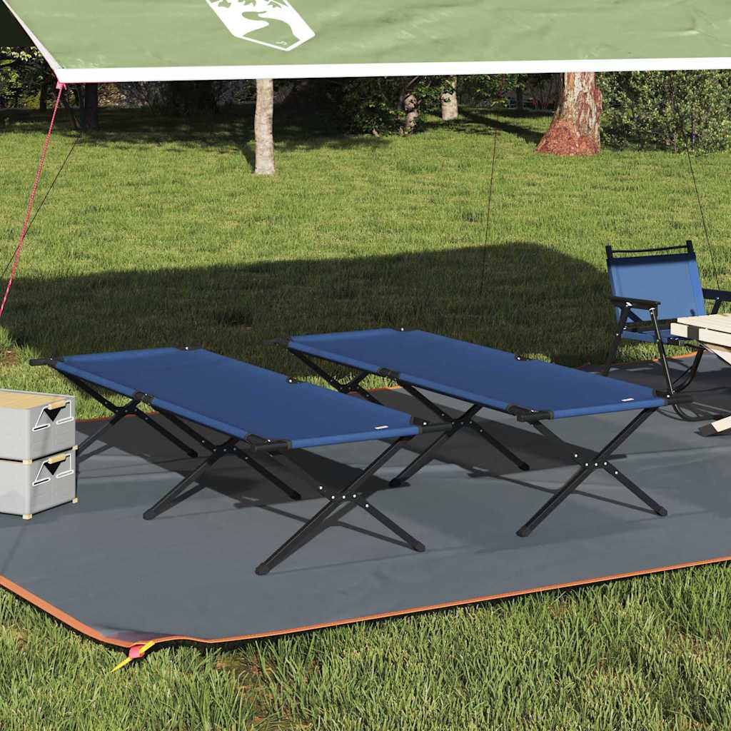 Opvouwbaar Camping Bed 2 pcs Blauw 210 x 80 x 46 cm Oxford stof is nu te koop bij PeponiXL, paradijselijk wonen!