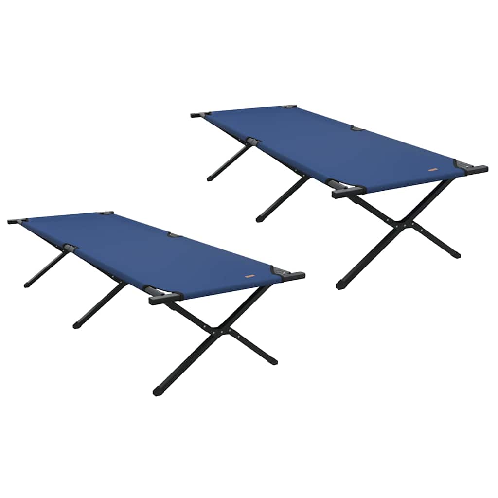 Opvouwbaar Camping Bed 2 pcs Blauw 210 x 80 x 46 cm Oxford stof is nu te koop bij PeponiXL, paradijselijk wonen!