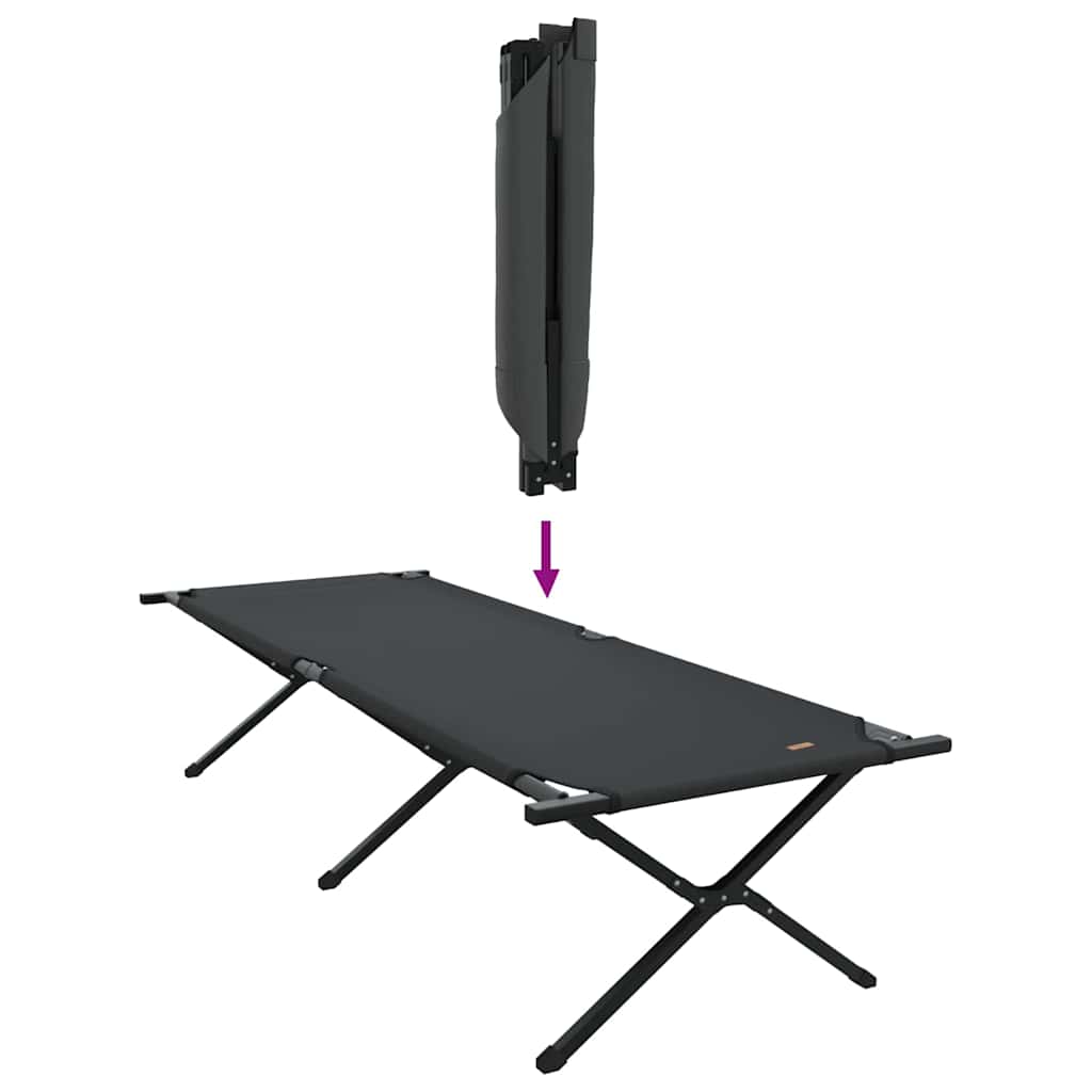 Opvouwbaar Camping Bed 2 pcs Zwart 210 x 80 x 46 cm Oxford stof is nu te koop bij PeponiXL, paradijselijk wonen!