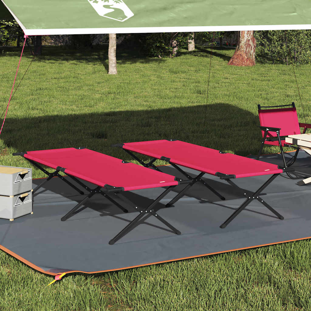 Opvouwbaar Camping Bed 2 pcs Rood 210 x 80 x 46 cm Oxford stof is nu te koop bij PeponiXL, paradijselijk wonen!