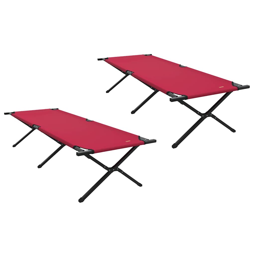Opvouwbaar Camping Bed 2 pcs Rood 210 x 80 x 46 cm Oxford stof is nu te koop bij PeponiXL, paradijselijk wonen!