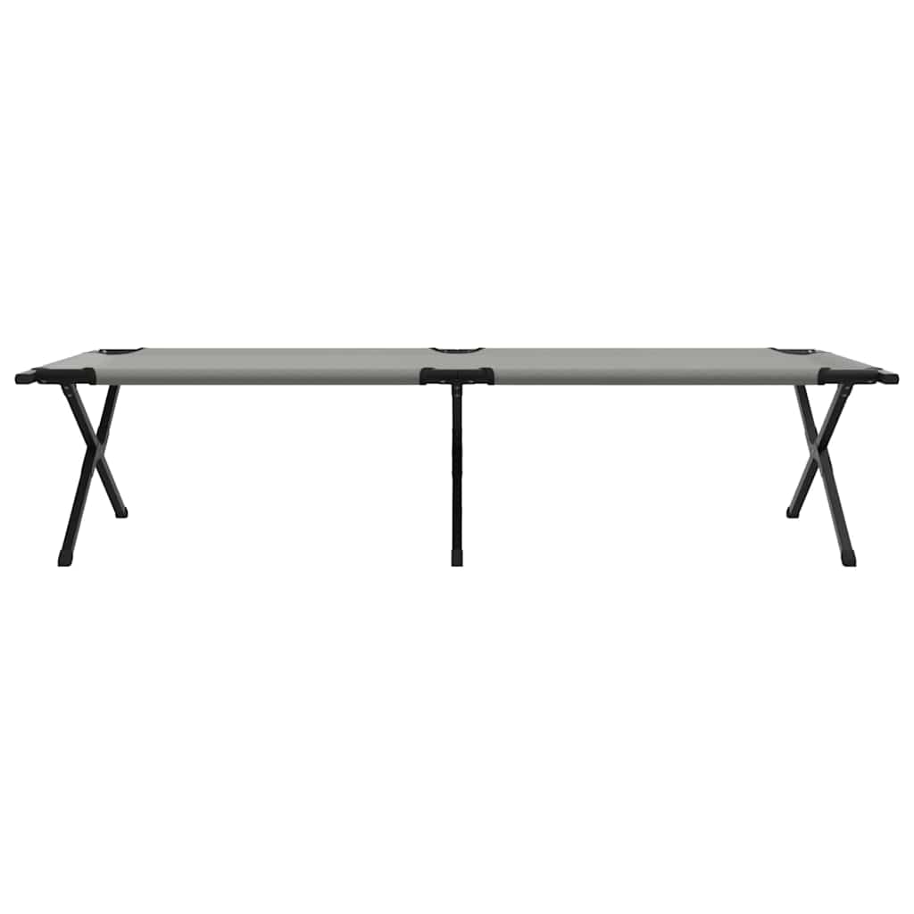 Opvouwbaar Camping Bed 2 pcs Grijs 210 x 80 x 46 cm Oxford stof is nu te koop bij PeponiXL, paradijselijk wonen!