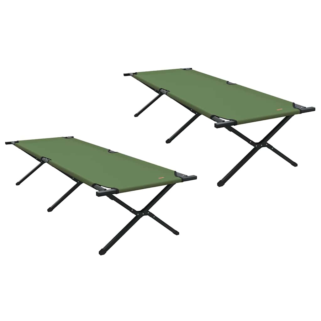 Opvouwbaar Camping Bed 2 pcs Groen 210 x 80 x 46 cm Oxford stof is nu te koop bij PeponiXL, paradijselijk wonen!