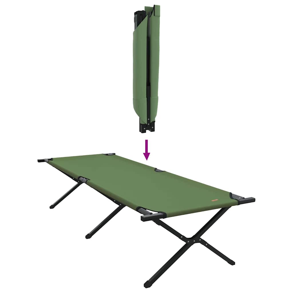 Opvouwbaar Camping Bed 2 pcs Groen 210 x 80 x 46 cm Oxford stof is nu te koop bij PeponiXL, paradijselijk wonen!