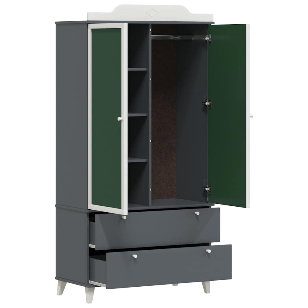 Krijtbord Kast ROROS Grijs en Wit 90 x 45 x 180 cm Bewerkt hout is nu te koop bij PeponiXL, paradijselijk wonen!