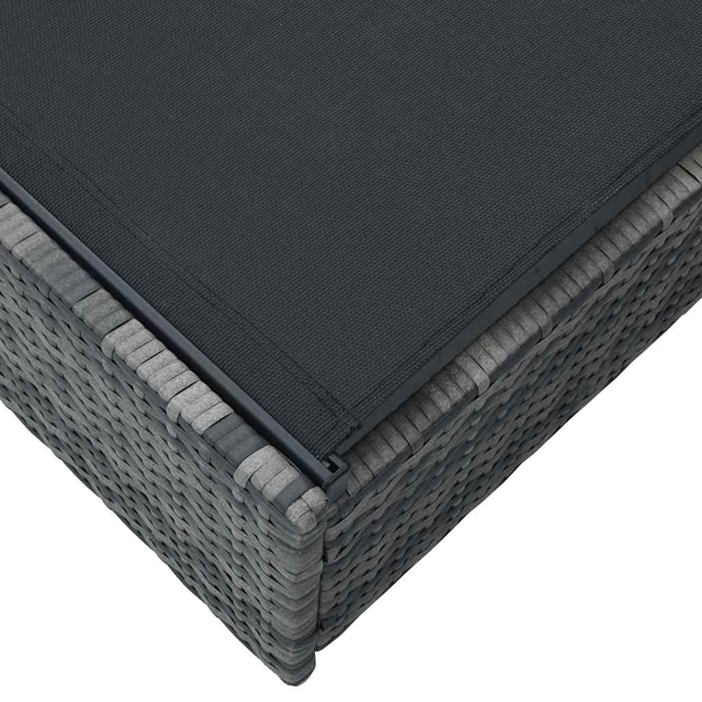 Ligstoel Grijs 200.5 x 70 x 75 cm poly rattan is nu te koop bij PeponiXL, paradijselijk wonen!