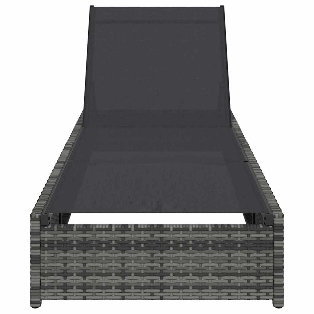 Ligstoel Grijs 200.5 x 70 x 75 cm poly rattan is nu te koop bij PeponiXL, paradijselijk wonen!