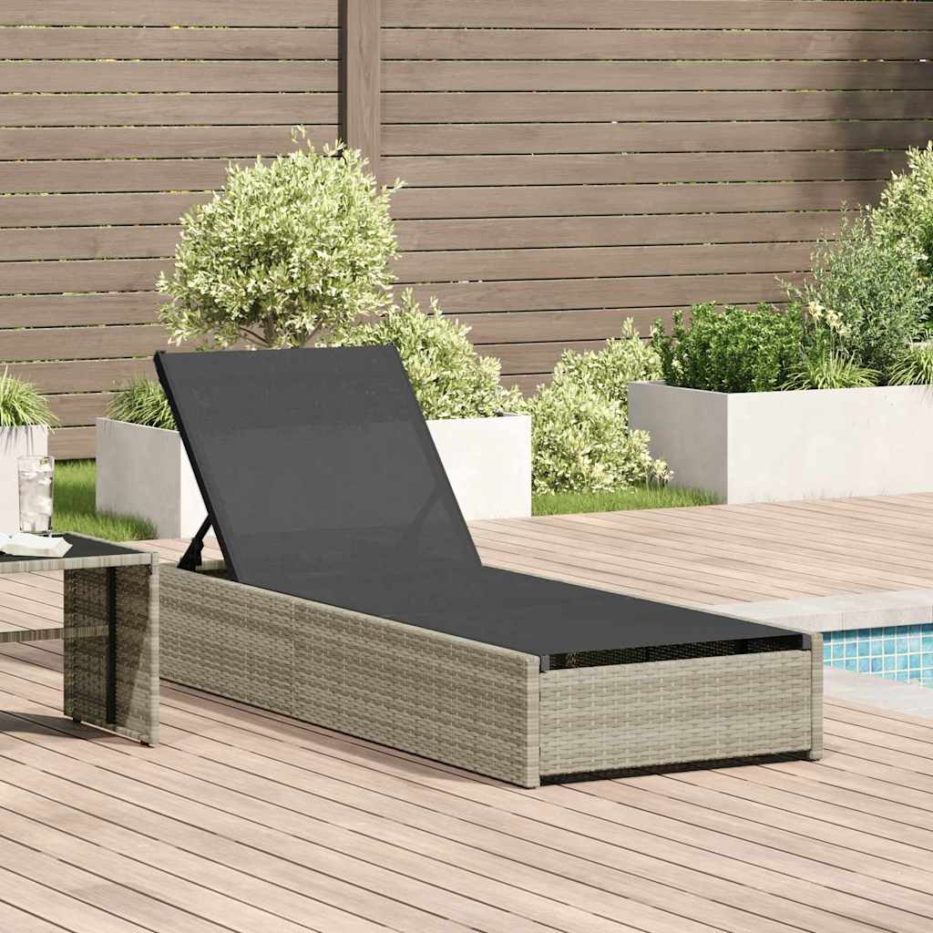 Ligstoel Beige 200.5 x 70 x 75 cm poly rattan is nu te koop bij PeponiXL, paradijselijk wonen!