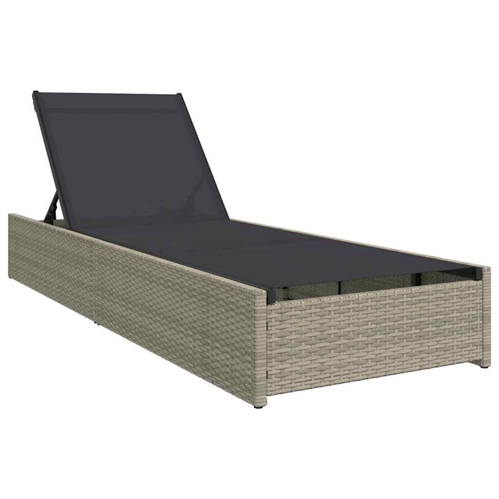 Ligstoel Beige 200.5 x 70 x 75 cm poly rattan is nu te koop bij PeponiXL, paradijselijk wonen!