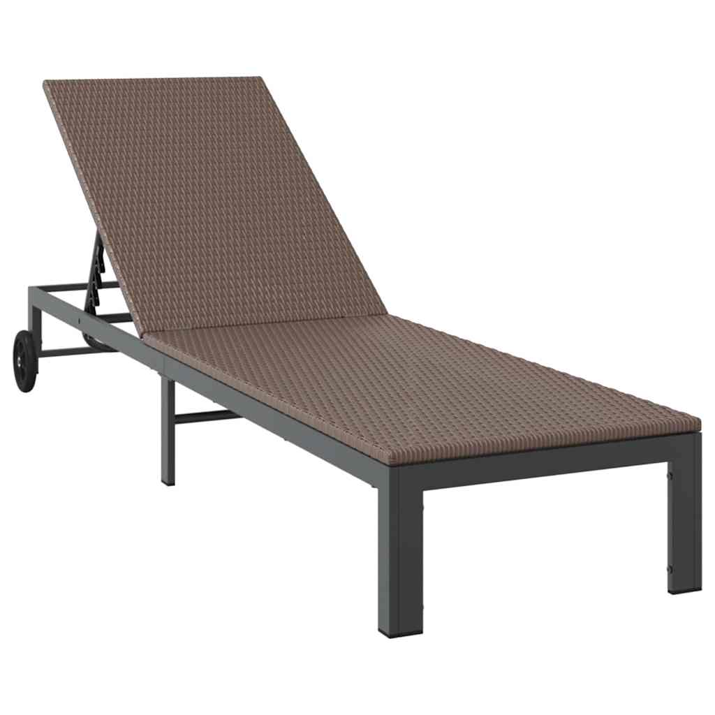 Ligstoel 2-persoon 3 pcs Bruin poly rattan is nu te koop bij PeponiXL, paradijselijk wonen!