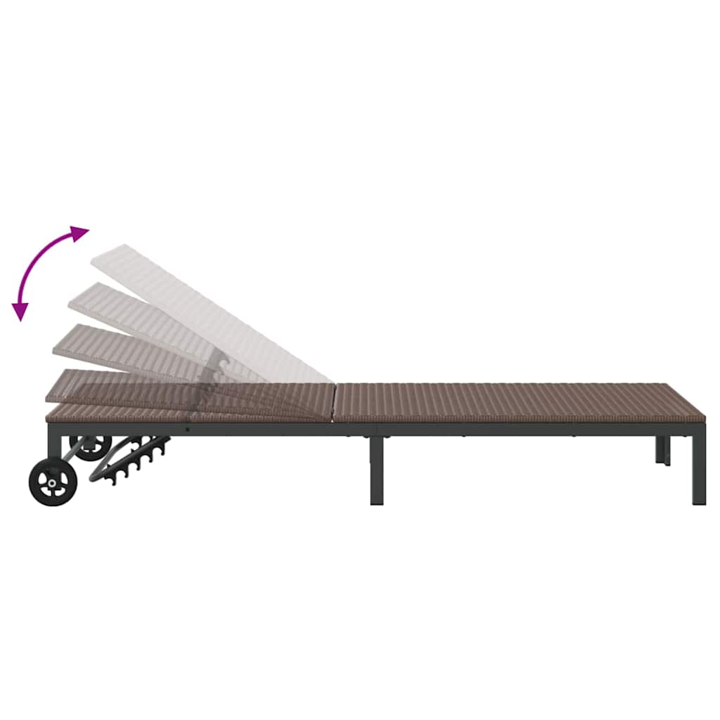 Ligstoel 2-persoon 3 pcs Bruin poly rattan is nu te koop bij PeponiXL, paradijselijk wonen!