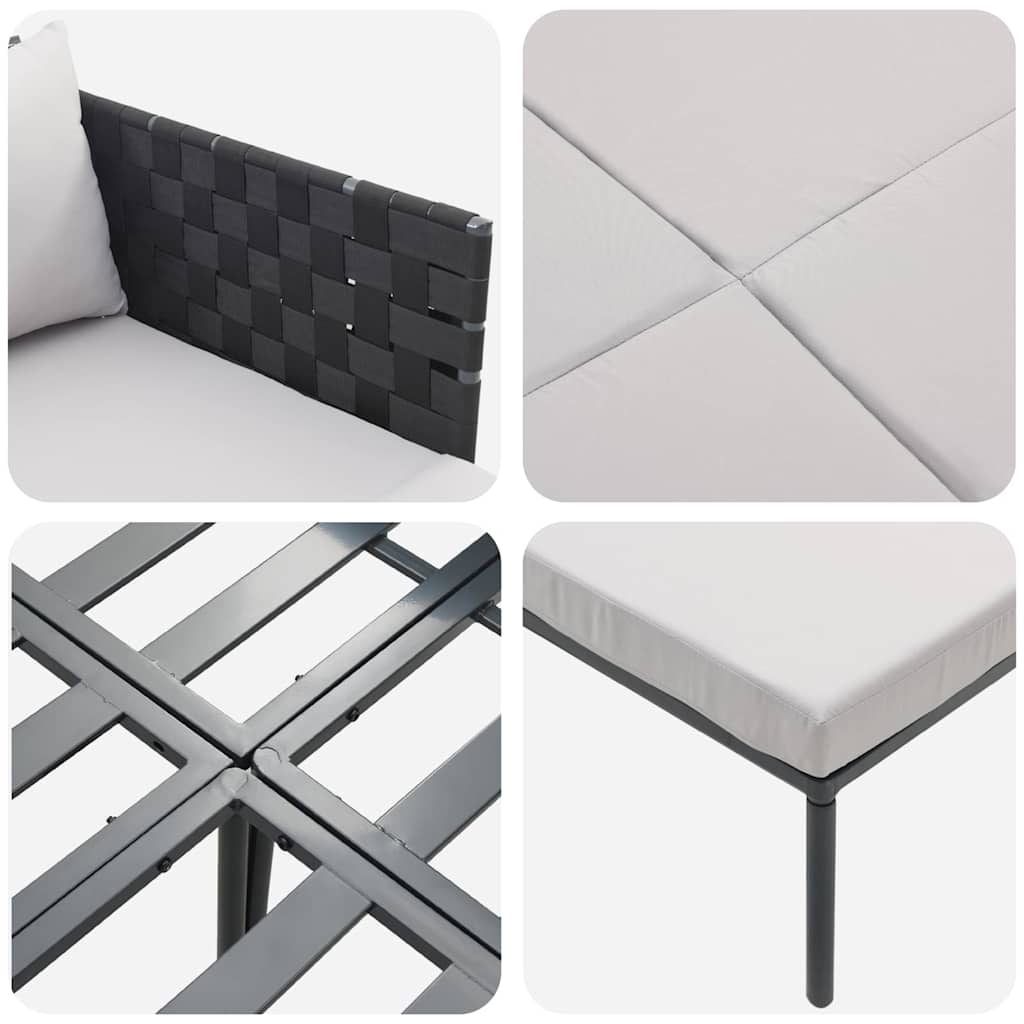 Ligstoel Antraciet 153 x 115 x 69.5 cm Gepoedercoat staal is nu te koop bij PeponiXL, paradijselijk wonen!