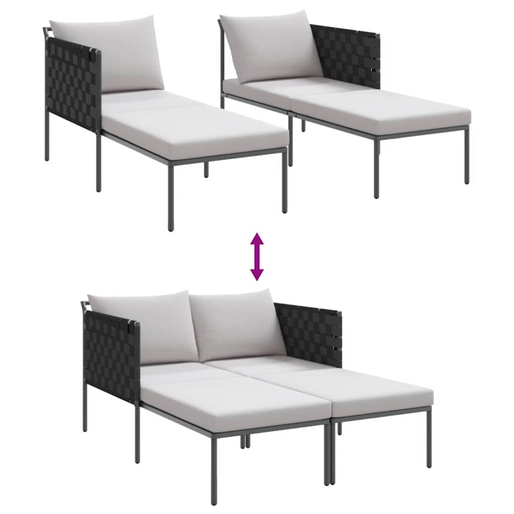 Ligstoel Antraciet 153 x 115 x 69.5 cm Gepoedercoat staal is nu te koop bij PeponiXL, paradijselijk wonen!