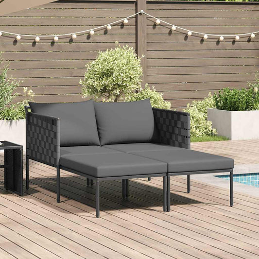 Ligstoel Antraciet 153 x 115 x 69.5 cm Gepoedercoat staal is nu te koop bij PeponiXL, paradijselijk wonen!