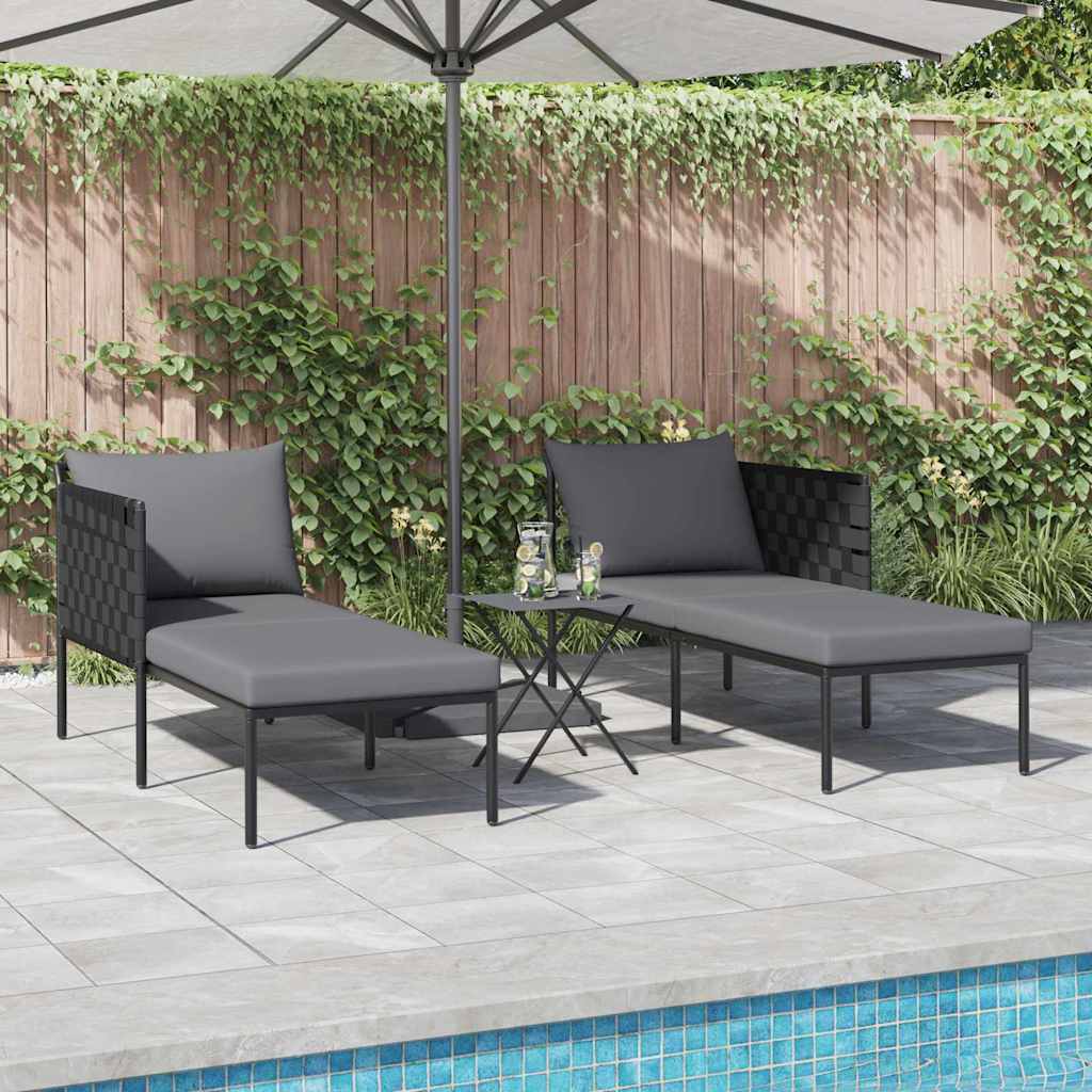Ligstoel Antraciet 153 x 115 x 69.5 cm Gepoedercoat staal is nu te koop bij PeponiXL, paradijselijk wonen!