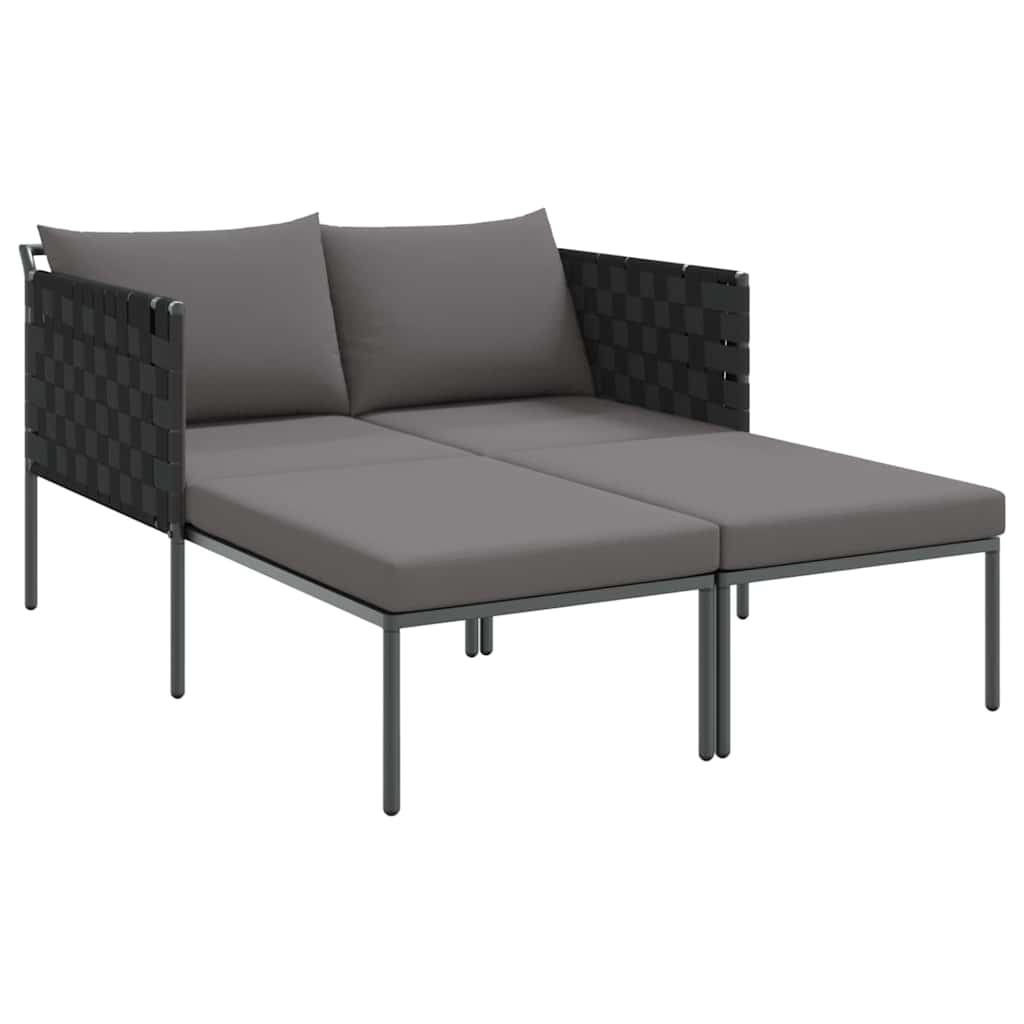 Ligstoel Antraciet 153 x 115 x 69.5 cm Gepoedercoat staal is nu te koop bij PeponiXL, paradijselijk wonen!
