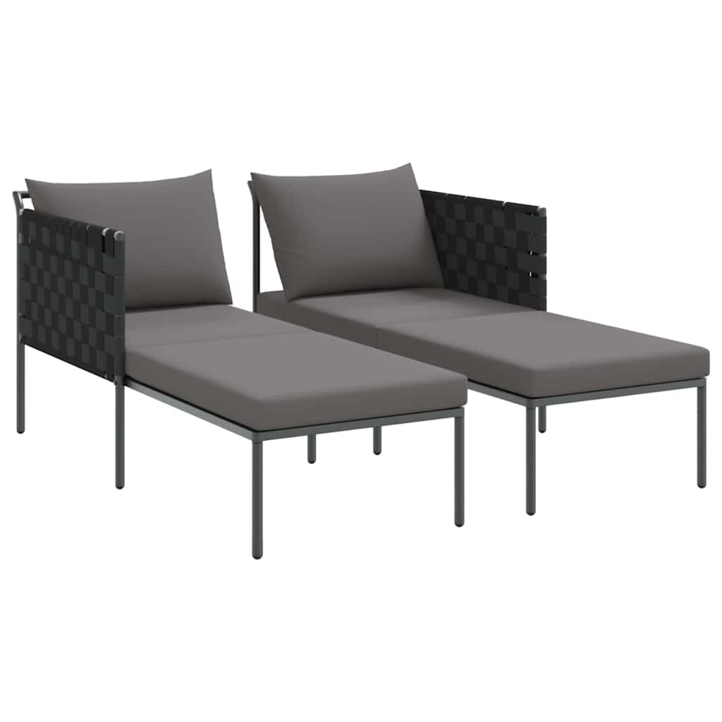 Ligstoel Antraciet 153 x 115 x 69.5 cm Gepoedercoat staal is nu te koop bij PeponiXL, paradijselijk wonen!