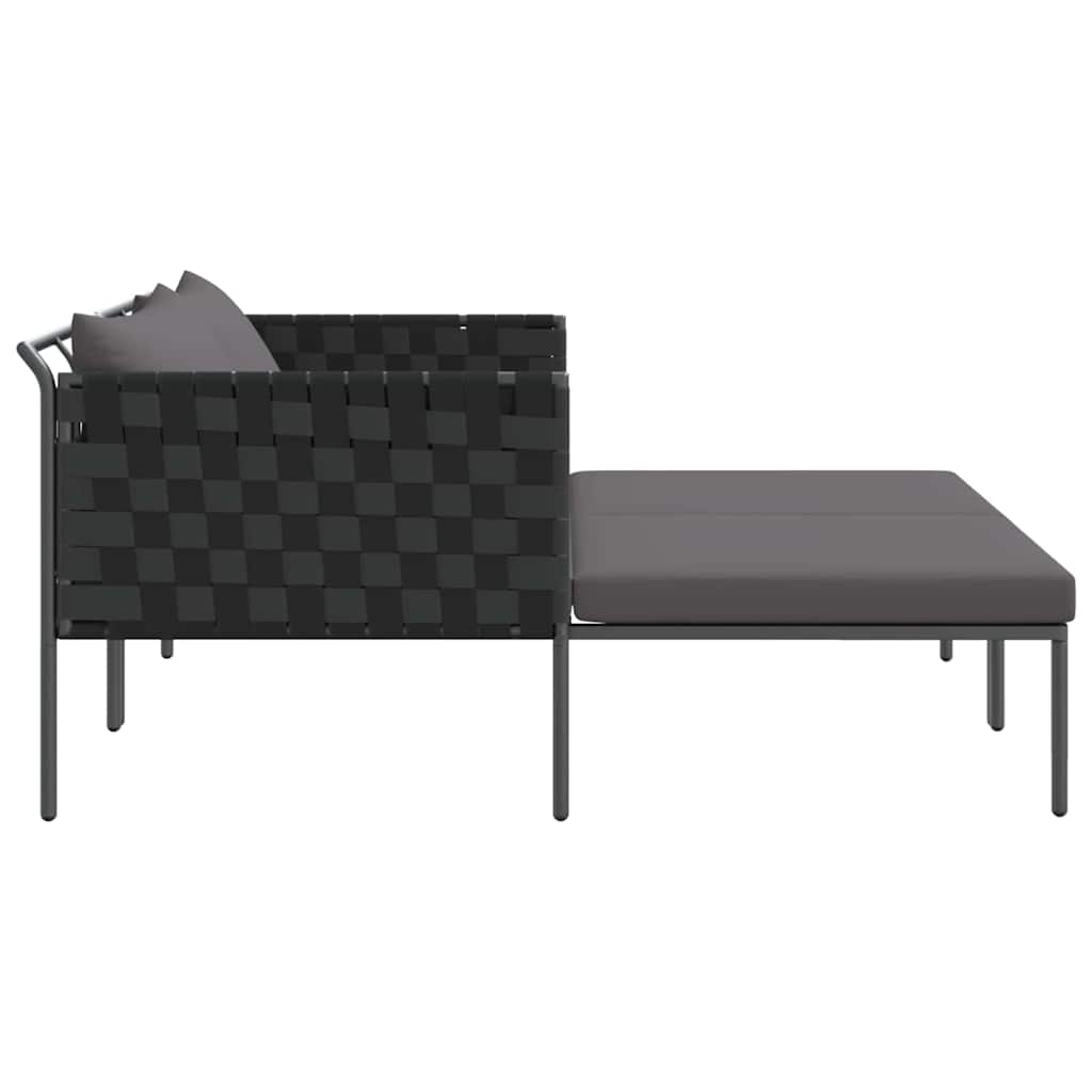 Ligstoel Antraciet 153 x 115 x 69.5 cm Gepoedercoat staal is nu te koop bij PeponiXL, paradijselijk wonen!