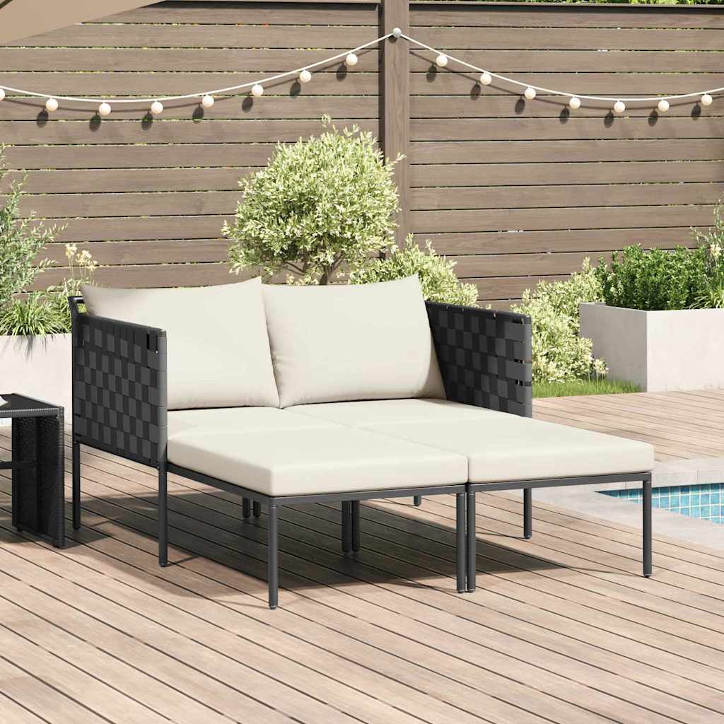 Ligstoel Antraciet 153 x 115 x 69.5 cm Gepoedercoat staal is nu te koop bij PeponiXL, paradijselijk wonen!