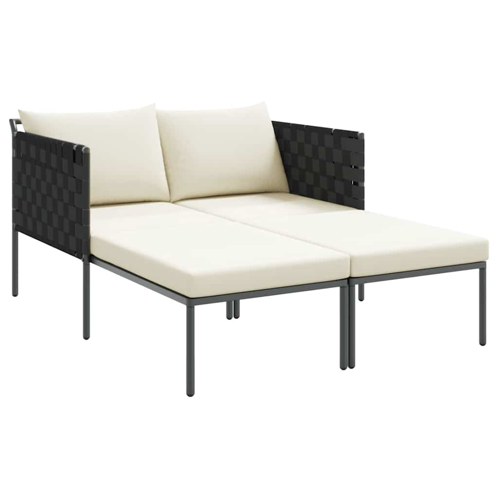 Ligstoel Antraciet 153 x 115 x 69.5 cm Gepoedercoat staal is nu te koop bij PeponiXL, paradijselijk wonen!