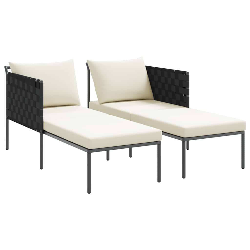Ligstoel Antraciet 153 x 115 x 69.5 cm Gepoedercoat staal is nu te koop bij PeponiXL, paradijselijk wonen!