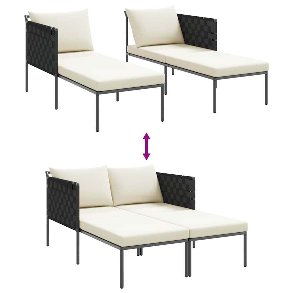 Ligstoel Antraciet 153 x 115 x 69.5 cm Gepoedercoat staal is nu te koop bij PeponiXL, paradijselijk wonen!