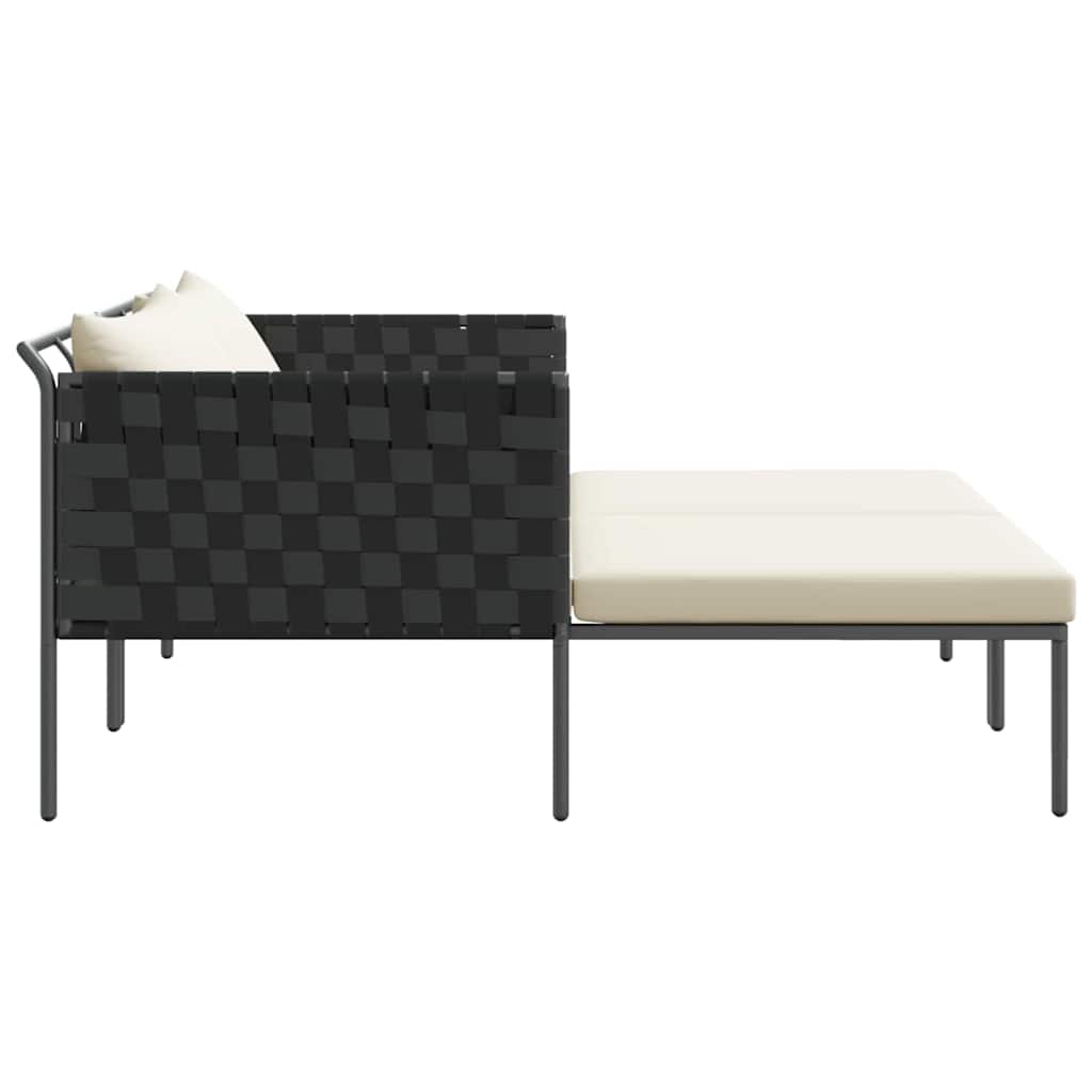 Ligstoel Antraciet 153 x 115 x 69.5 cm Gepoedercoat staal is nu te koop bij PeponiXL, paradijselijk wonen!