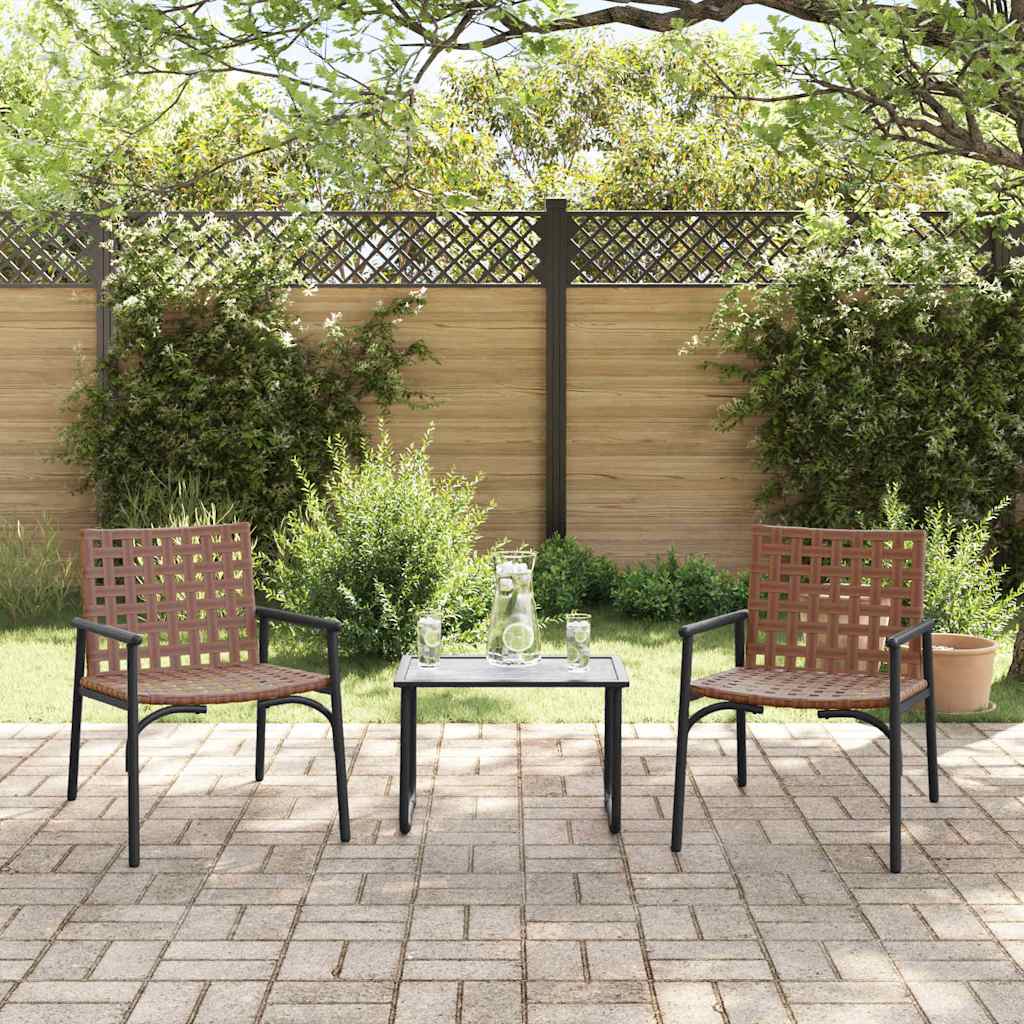 Tuinstoel 2 pcs Bruin 78 x 55,5 x 75,5 cm poly rattan is nu te koop bij PeponiXL, paradijselijk wonen!