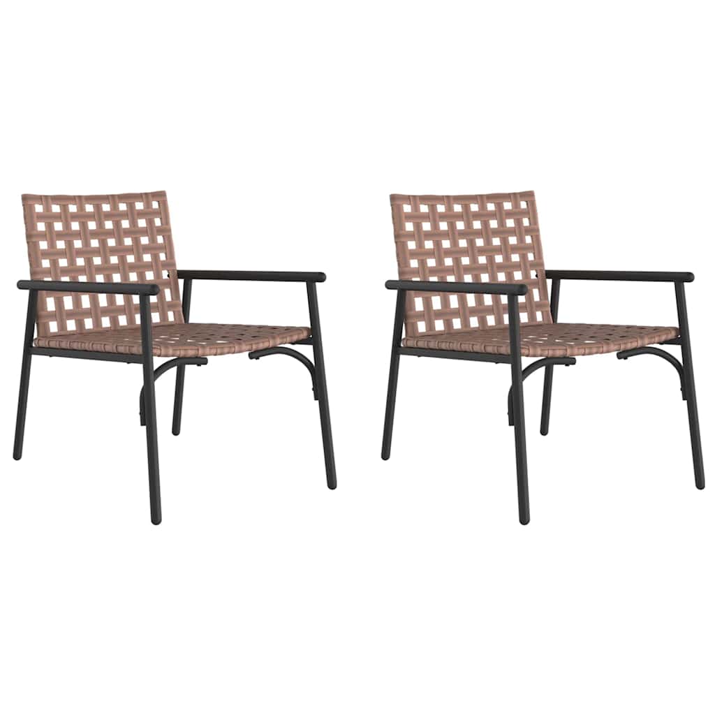 Tuinstoel 2 pcs Bruin 78 x 55,5 x 75,5 cm poly rattan is nu te koop bij PeponiXL, paradijselijk wonen!