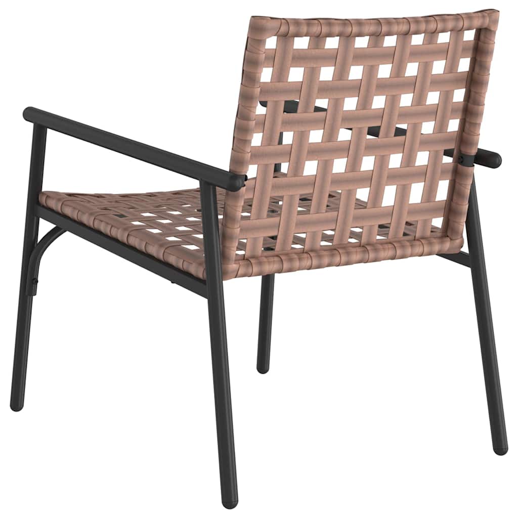 Tuinstoel 2 pcs Bruin 78 x 55,5 x 75,5 cm poly rattan is nu te koop bij PeponiXL, paradijselijk wonen!