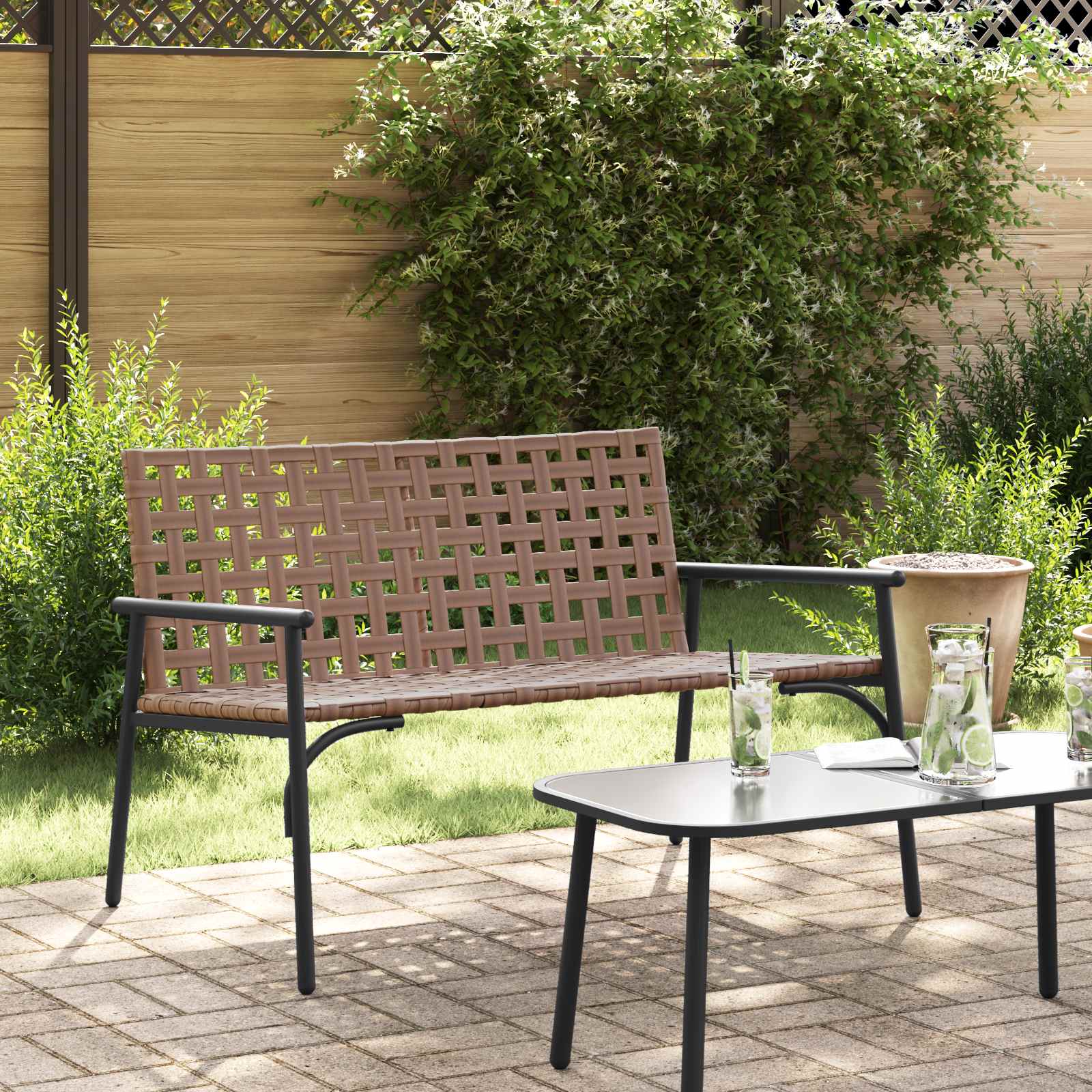 Tuinstoel Bruin 110,5 x 79 x 75,5 cm poly rattan is nu te koop bij PeponiXL, paradijselijk wonen!