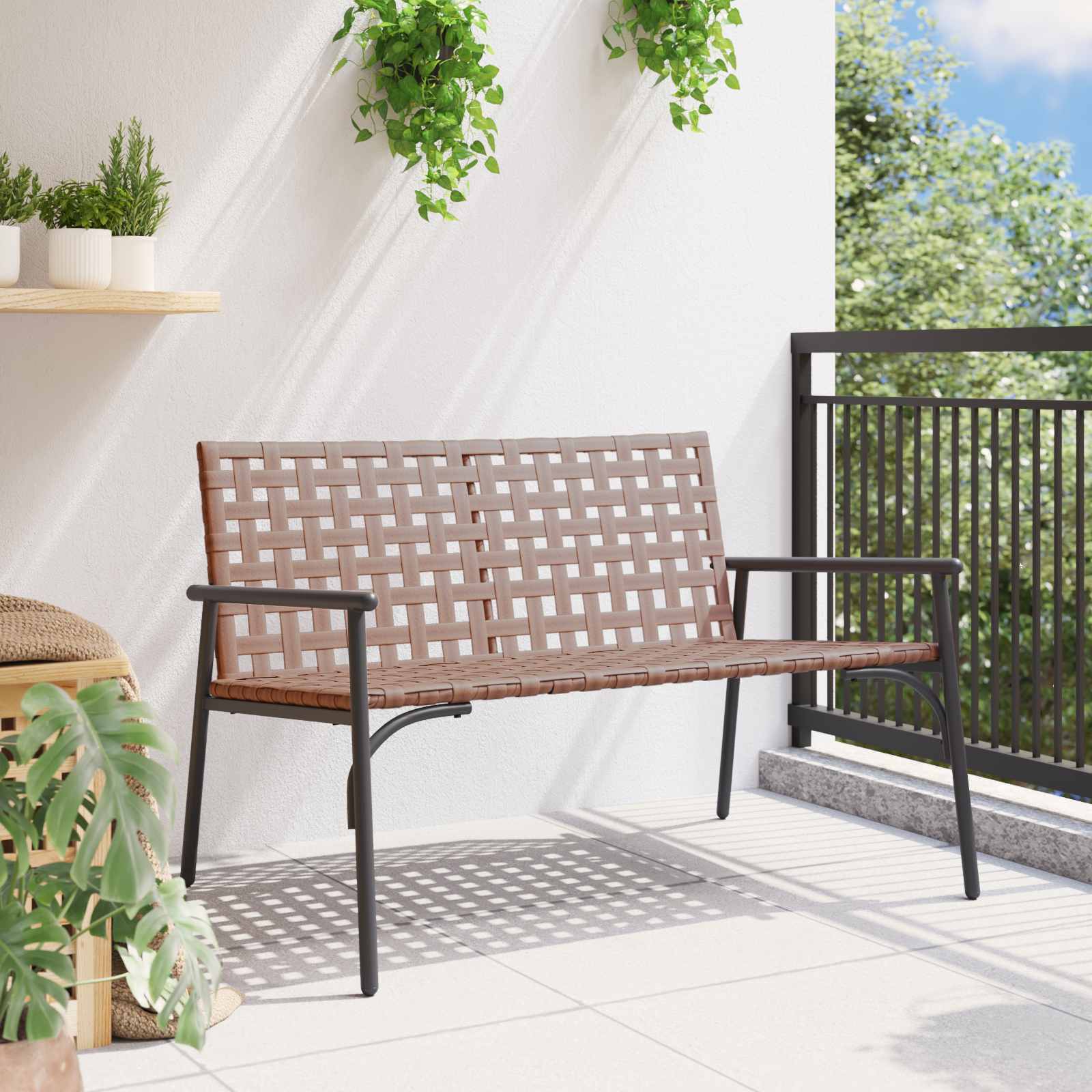 Tuinstoel Bruin 110,5 x 79 x 75,5 cm poly rattan is nu te koop bij PeponiXL, paradijselijk wonen!