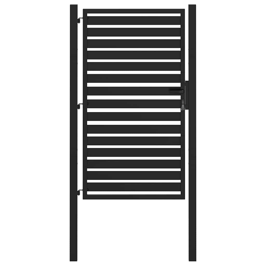 Tuinpoort afsluitbaar 100x150 cm aluminium zwart is nu te koop bij PeponiXL, paradijselijk wonen!