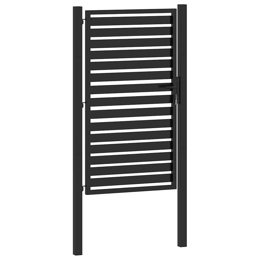 Tuinpoort afsluitbaar 100x150 cm aluminium zwart is nu te koop bij PeponiXL, paradijselijk wonen!
