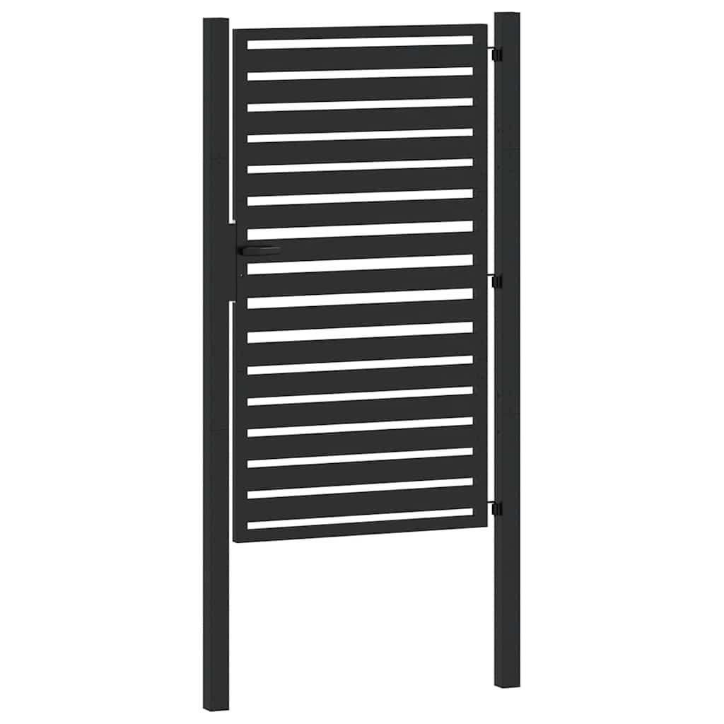 Tuinpoort afsluitbaar 100x150 cm aluminium zwart is nu te koop bij PeponiXL, paradijselijk wonen!