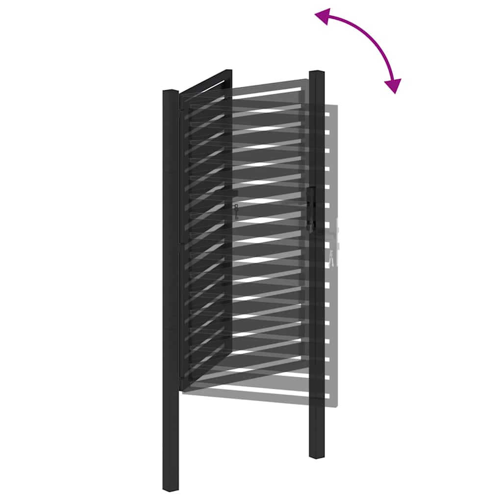 Tuinpoort afsluitbaar 100x150 cm aluminium zwart is nu te koop bij PeponiXL, paradijselijk wonen!